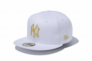 ニューエラ 59FIFTY ニューヨークヤンキース ホワイト ゴールド