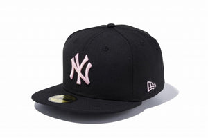 ニューエラ 59FIFTY ニューヨークヤンキース ブラック ピンク